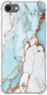 Casimoda iPhone SE (2020/2022) / 8 / 7 shockproof hoesje - Marmer lichtblauw