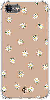 Casimoda iPhone SE (2020/2022) / 8 / 7 shockproof hoesje - Sweet daisies Bruin/beige