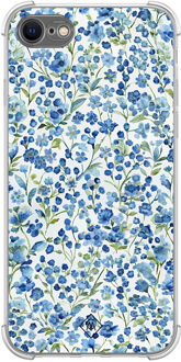 Casimoda iPhone SE (2020/2022) / 8 / 7 shockproof hoesje - Vintage blue floral Blauw