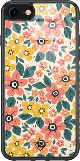 Casimoda iPhone SE 2020 glazen hardcase - Blossom Multi