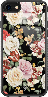 Casimoda iPhone SE 2020 glazen hardcase - Flowerpower Multi