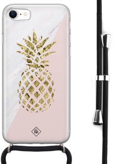 Casimoda iPhone SE 2020 hoesje met koord - Ananas Roze