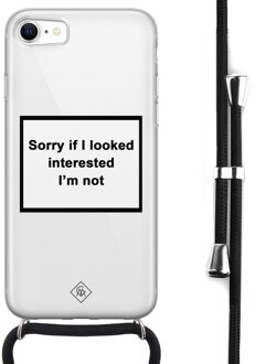 Casimoda iPhone SE 2020 hoesje met koord - Not interested Transparant