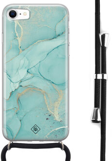 Casimoda iPhone SE 2020 hoesje met koord - Touch of mint
