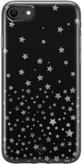 Casimoda iPhone SE 2020 siliconen hoesje - Falling stars Zwart