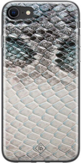 Casimoda iPhone SE 2020 siliconen hoesje - Oh my snake Blauw