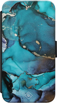 Casimoda iPhone X/XS flipcase - Marmer indigo blauw