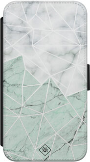 Casimoda iPhone X/XS flipcase - Marmer mint mix