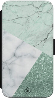 Casimoda iPhone X/XS flipcase - Minty marmer collage