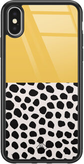 Casimoda iPhone X/XS glazen hardcase - Abstract geel