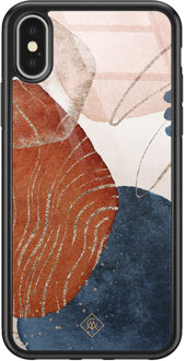 Casimoda iPhone X/XS glazen hardcase - Abstract terracotta Multi