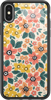 Casimoda iPhone X/XS glazen hardcase - Blossom Multi