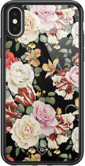 Casimoda iPhone X/XS glazen hardcase - Flowerpower Multi