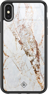 Casimoda iPhone X/XS glazen hardcase - Marmer goud Goudkleurig