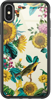 Casimoda iPhone X/XS glazen hardcase - Sunflowers Geel