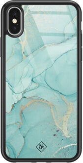 Casimoda iPhone X/XS glazen hardcase - Touch of mint