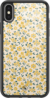 Casimoda iPhone X/XS glazen hardcase - Yellow garden Geel