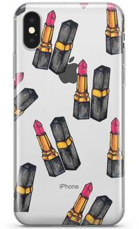 Casimoda iPhone X/XS hoesje - Lipsticks | Apple iPhone Xs case | TPU backcover transparant