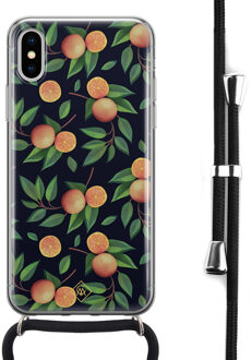 Casimoda iPhone X/XS hoesje met koord - Orange lemonade Multi