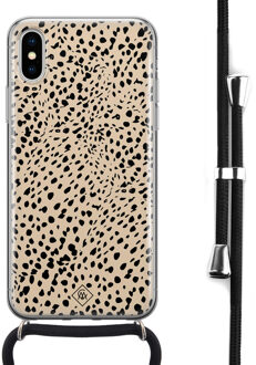 Casimoda iPhone X/XS hoesje met koord - Spot on Bruin/beige