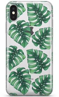 Casimoda iPhone X/XS hoesje - Palmbladeren | Apple iPhone Xs case | TPU backcover transparant
