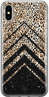 Casimoda iPhone X/XS siliconen hoesje - Chevron luipaard Geel