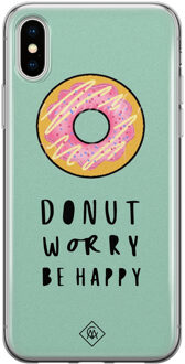 Casimoda iPhone X/XS siliconen hoesje - Donut worry Roze