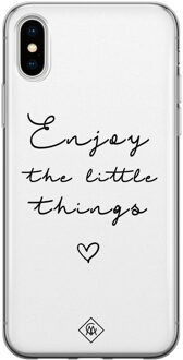 Casimoda iPhone X/XS siliconen hoesje - Enjoy life Geel