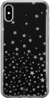 Casimoda iPhone X/XS siliconen hoesje - Falling stars Bruin/beige