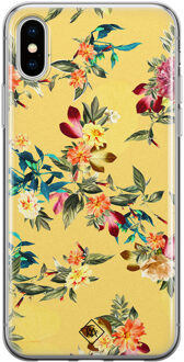 Casimoda iPhone X/XS siliconen hoesje - Floral days Groen