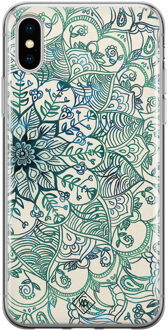 Casimoda iPhone X/XS siliconen hoesje - Mandala blauw Multi