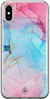 Casimoda iPhone X/XS siliconen hoesje - Marble colorbomb Bruin/beige