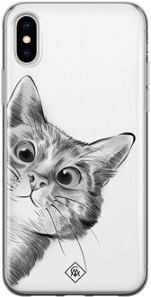 Casimoda iPhone X/XS siliconen hoesje - Peekaboo Groen