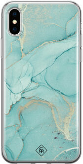 Casimoda iPhone X/XS siliconen hoesje - Touch of mint Bruin/beige