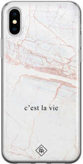 Casimoda iPhone X/XS siliconen telefoonhoesje - C'est la vie Blauw