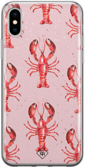 Casimoda iPhone X/XS siliconen telefoonhoesje - Lobster all the way Geel