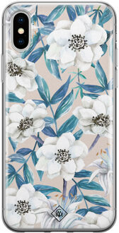 Casimoda iPhone X/XS siliconen telefoonhoesje - Touch of flowers Multi