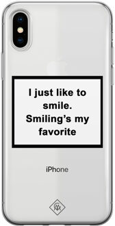 Casimoda iPhone X/XS transparant hoesje - Always smiling Wit