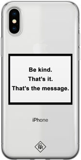Casimoda iPhone X/XS transparant hoesje - Be kind Wit
