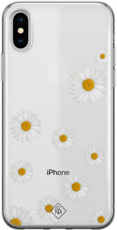 Casimoda iPhone X/XS transparant hoesje - Daisies Geel