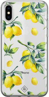 Casimoda iPhone X/XS transparant hoesje - Lemons Geel