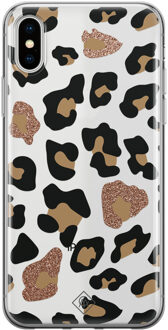 Casimoda iPhone X/XS transparant hoesje - Luipaard Bruin/beige