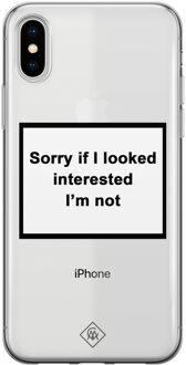 Casimoda iPhone X/XS transparant hoesje - Not interested Wit