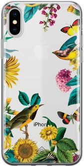 Casimoda iPhone X/XS transparant hoesje - Sunflowers Multi