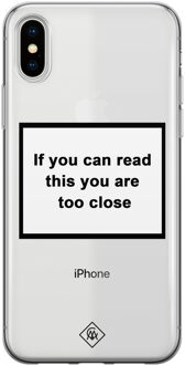 Casimoda iPhone X/XS transparant hoesje - Too close Wit