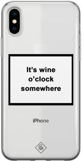 Casimoda iPhone X/XS transparant hoesje - Wine time Wit