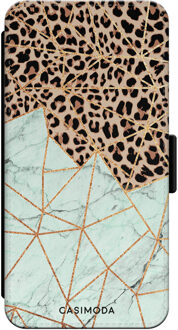 Casimoda iPhone XR flipcase - Luipaard marmer mint