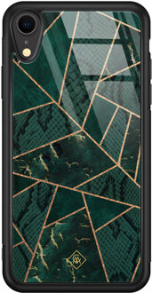 Casimoda iPhone XR glazen hardcase - Abstract groen