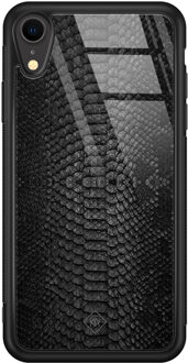 Casimoda iPhone XR glazen hardcase - Black snake Zwart