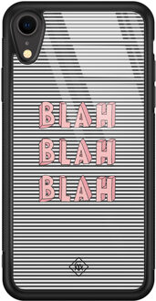 Casimoda iPhone XR glazen hardcase - Blah blah blah Multi